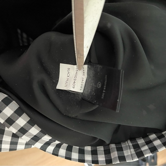 MARC by MARC JACOBS sz 6 GINGHAM BLACK White Giant BOW MINI SKIRT - Picture 5 of 10
